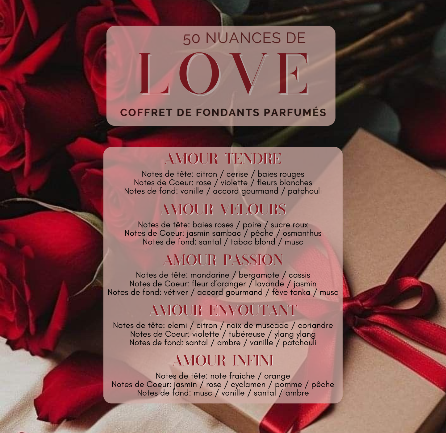 Coffret Fondants Parfumés - 50 nuances de LOVE